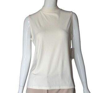 Chico's Mockneck Sleeveless Rib-Knit Top Size 1 (Medium) NWT